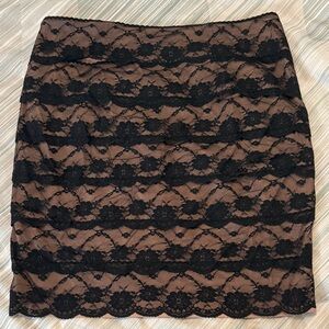 Forever 21 Black and Brown Lace Mini Skirt